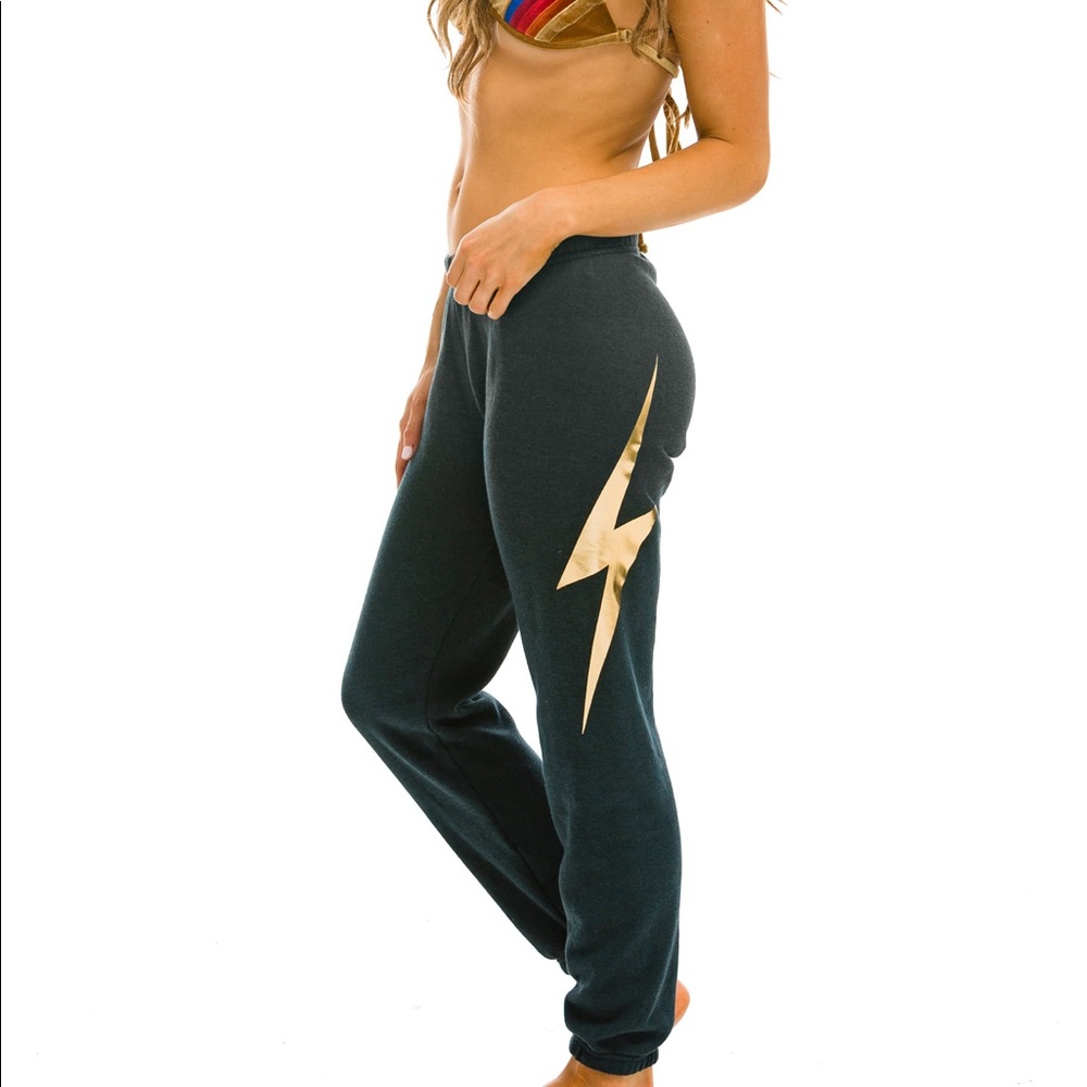 Aviator Nation women’s bolt metallic sweatpants